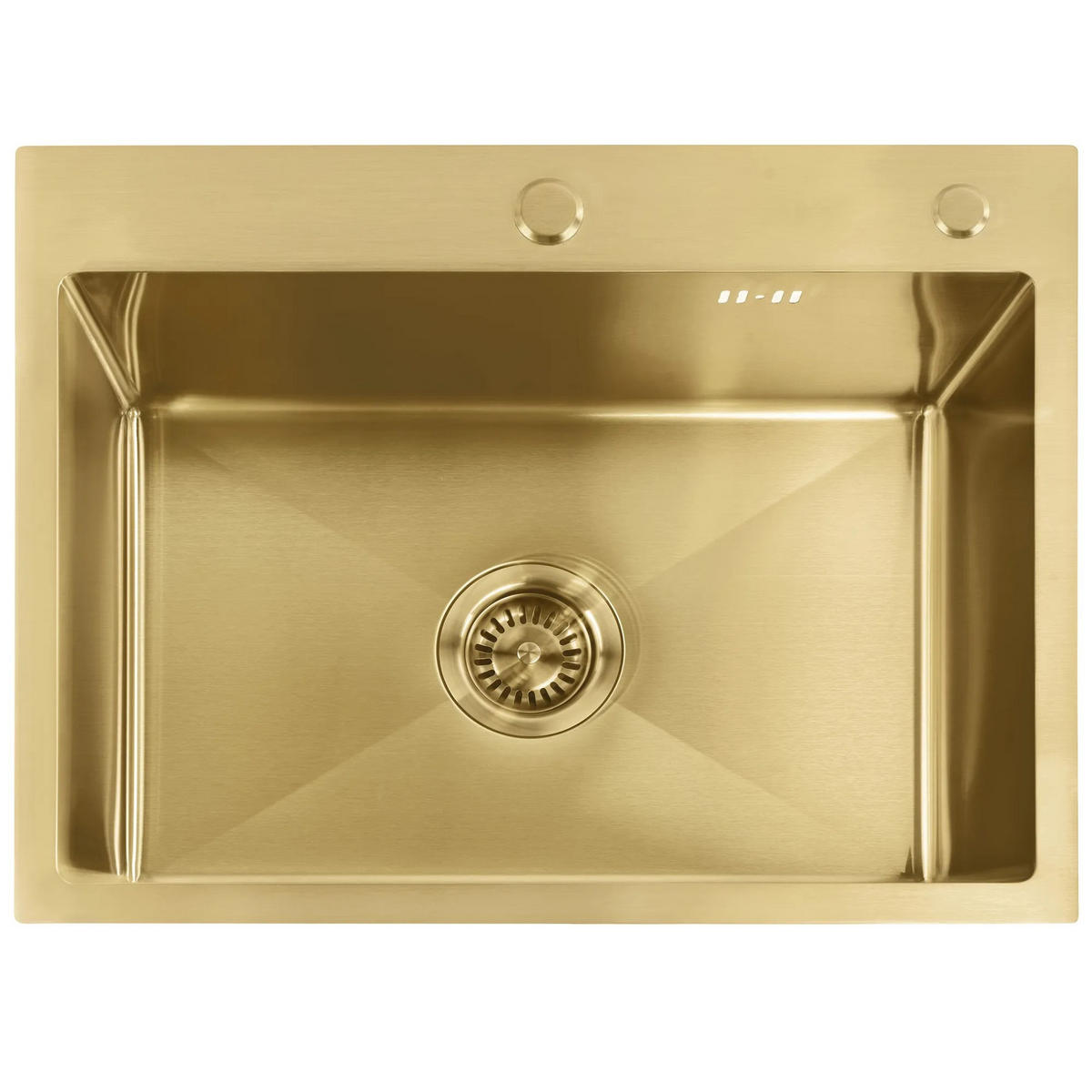 EDELSTAHLSPÜLE Rea Liam Brush Gold mit Küchenarmatur - Goldfarben, Metall (45/18.5/58cm) - REA