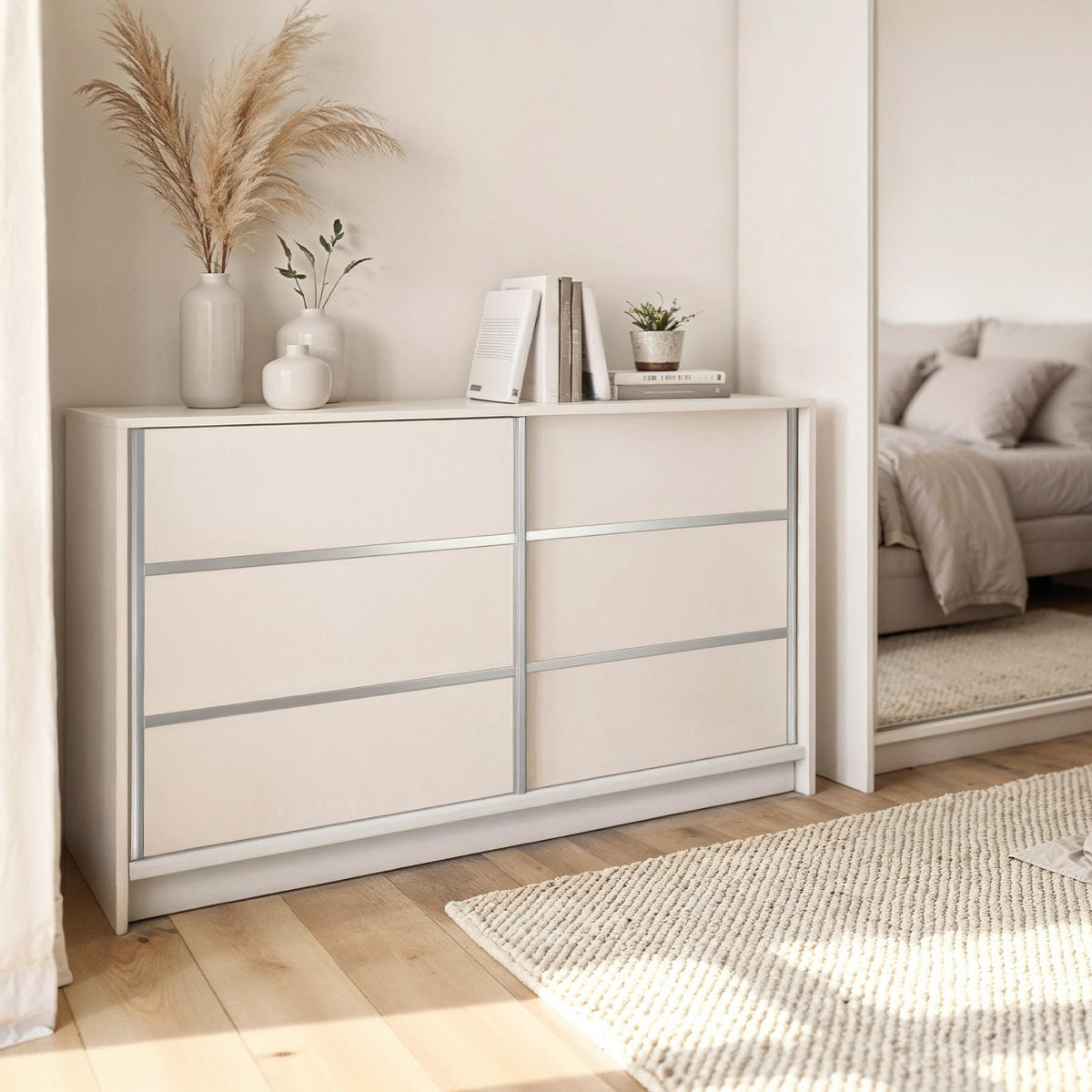 KOMMODE Samantha 160 cm, mit Sprossen, kaschmir - Kaschmir, Kunststoff (161/85/44cm) - Margaret Hadas24