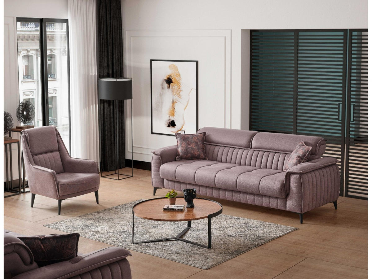 SITZGARNITUR Regina, Braun Stellvariante 2+1 - Braun, Holzwerkstoff/Kunststoff (178/85/95cm)
