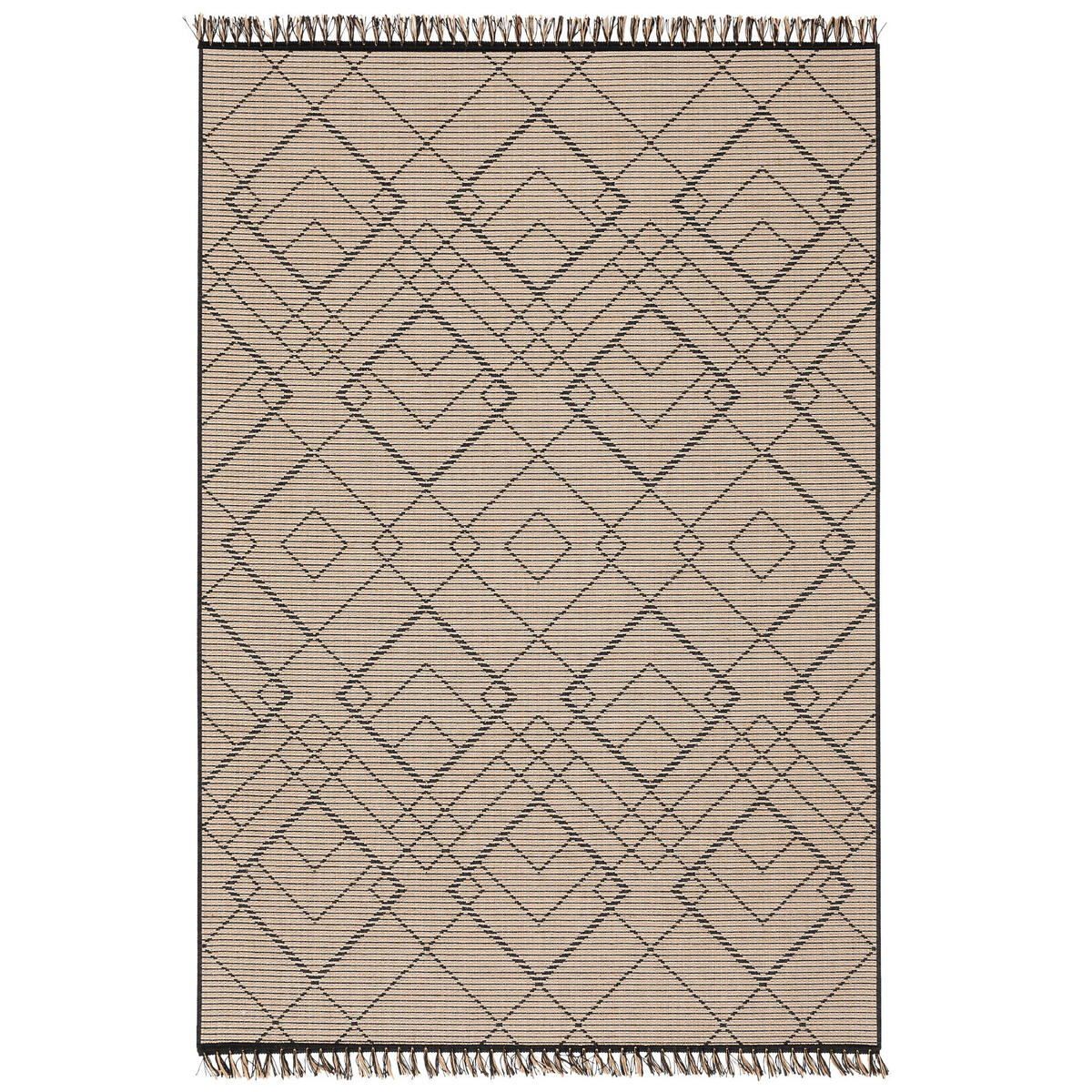 JUTE NATUR ETHNO STYLE TEPPICH ORIGIN RAUTEN - Beige, Textil (120/170cm) - Pergamon