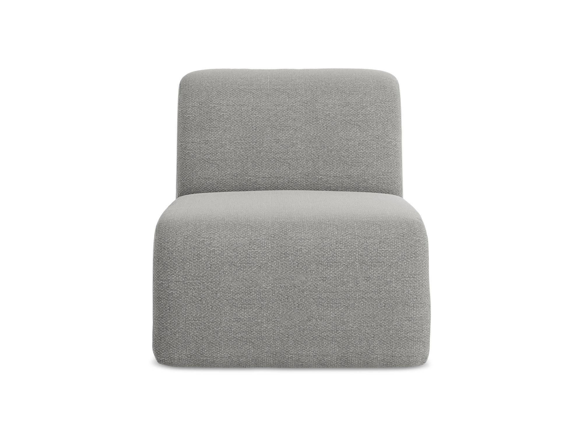 SOFAELEMENT Bouclé Stoff Grau - Hellgrau/Schwarz, Holzwerkstoff/Kunststoff (70/75/94cm) - Makamii