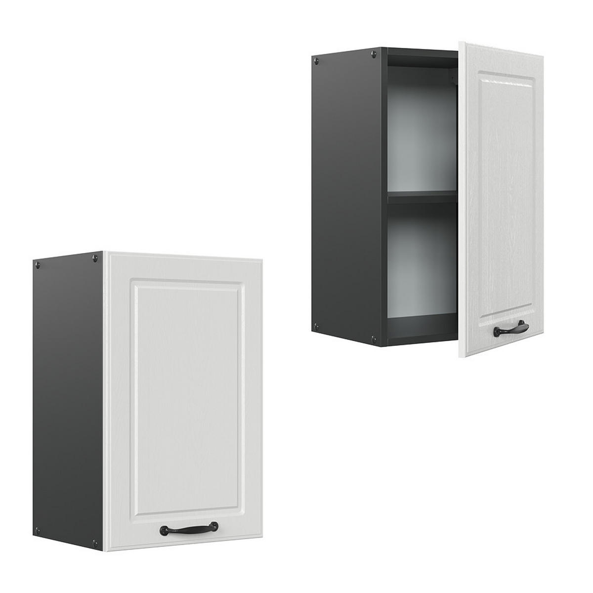 HÄNGESCHRANK R-Line Weiß Landhaus 40 cm - Anthrazit/Weiß, Holzwerkstoff (40/60/31cm) - Vicco