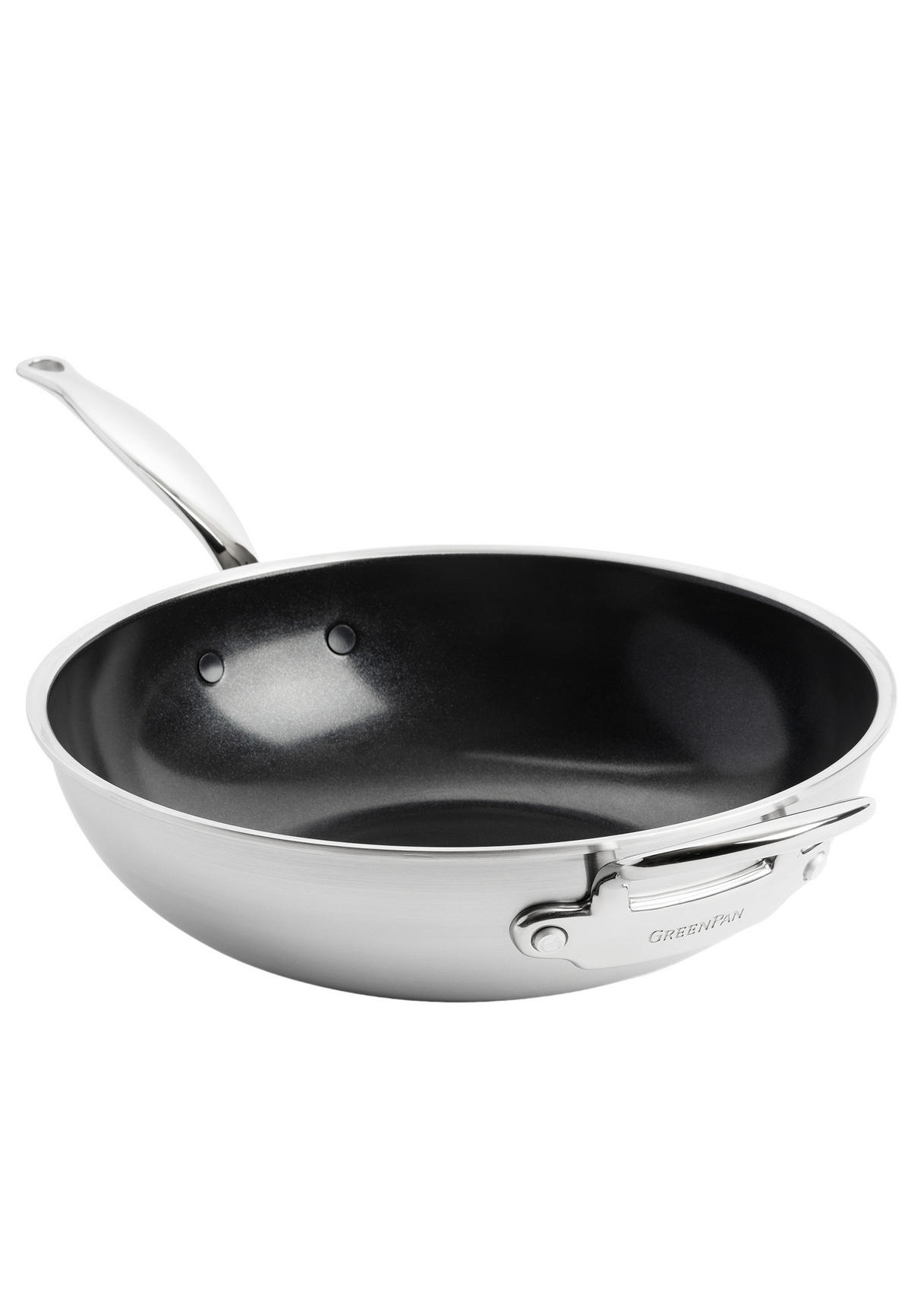 WOK Premiere - Silberfarben, Metall (30cm) - GreenPan