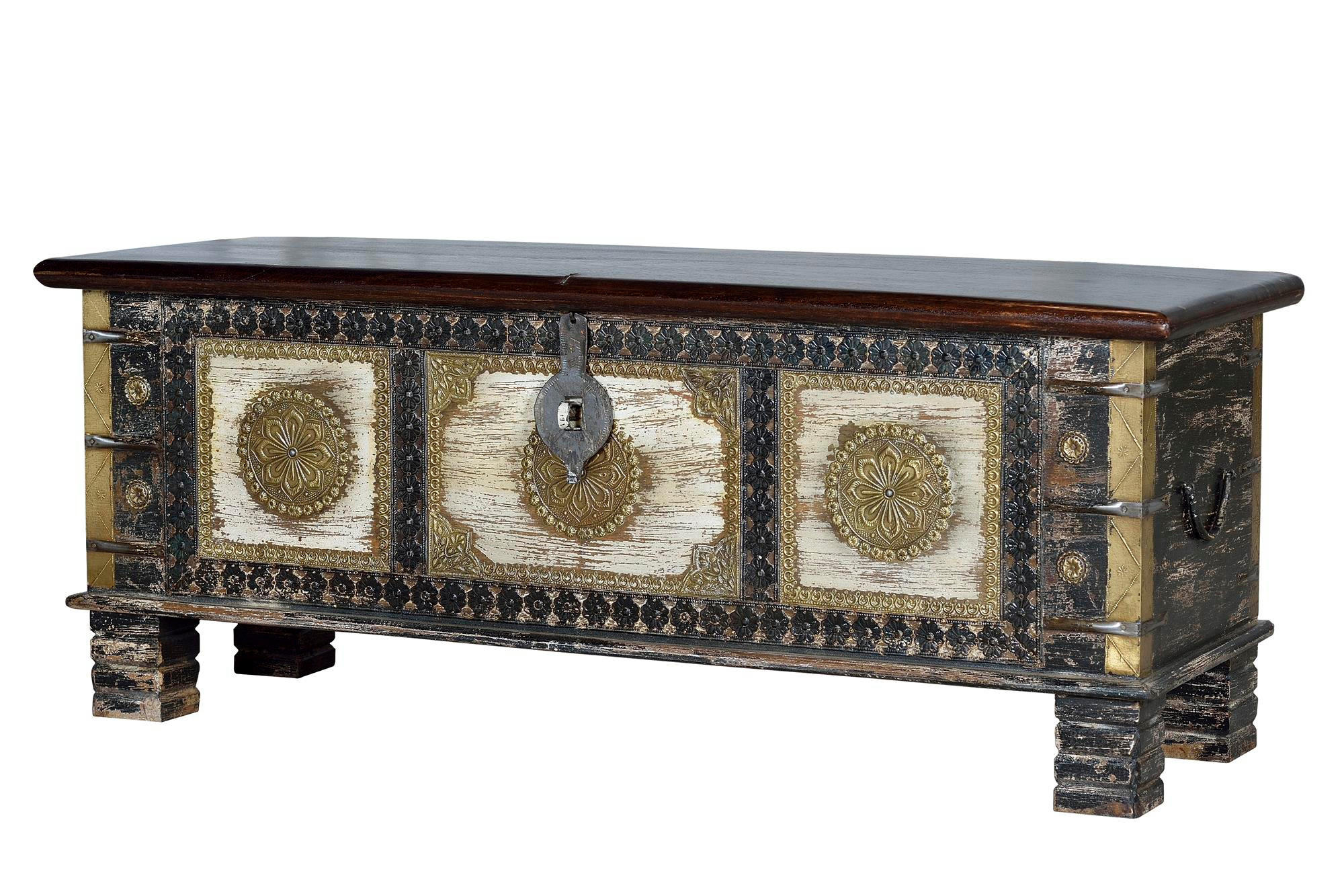 TRUHE aus Mangoholz - Schwarz, Holz (116/45/40cm) - Giner y Colomer