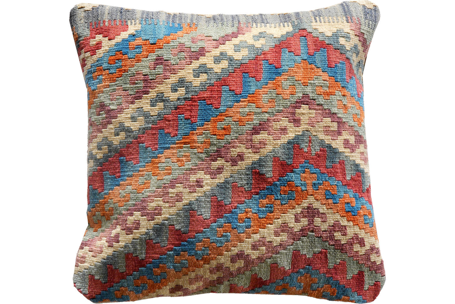 KELIM-KISSEN Mehrfarbig 50/50 cm Schurwolle - Multicolor, Textil (50/50cm) - Looma