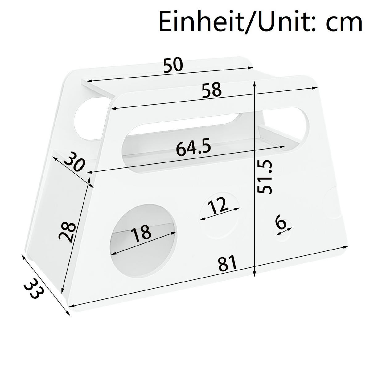BEISTELLTISCH 81/33/51,5 cm Weiß aus MDF und Spanplatte mit Rollen - Weiß, Holzwerkstoff (81/33/51.5cm) - OKWISH