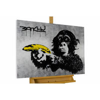 ACRYLBILD HANDGEMALT 100/75 cm - Gelb, Holz/Textil (100/75cm) - KUNSTLOFT