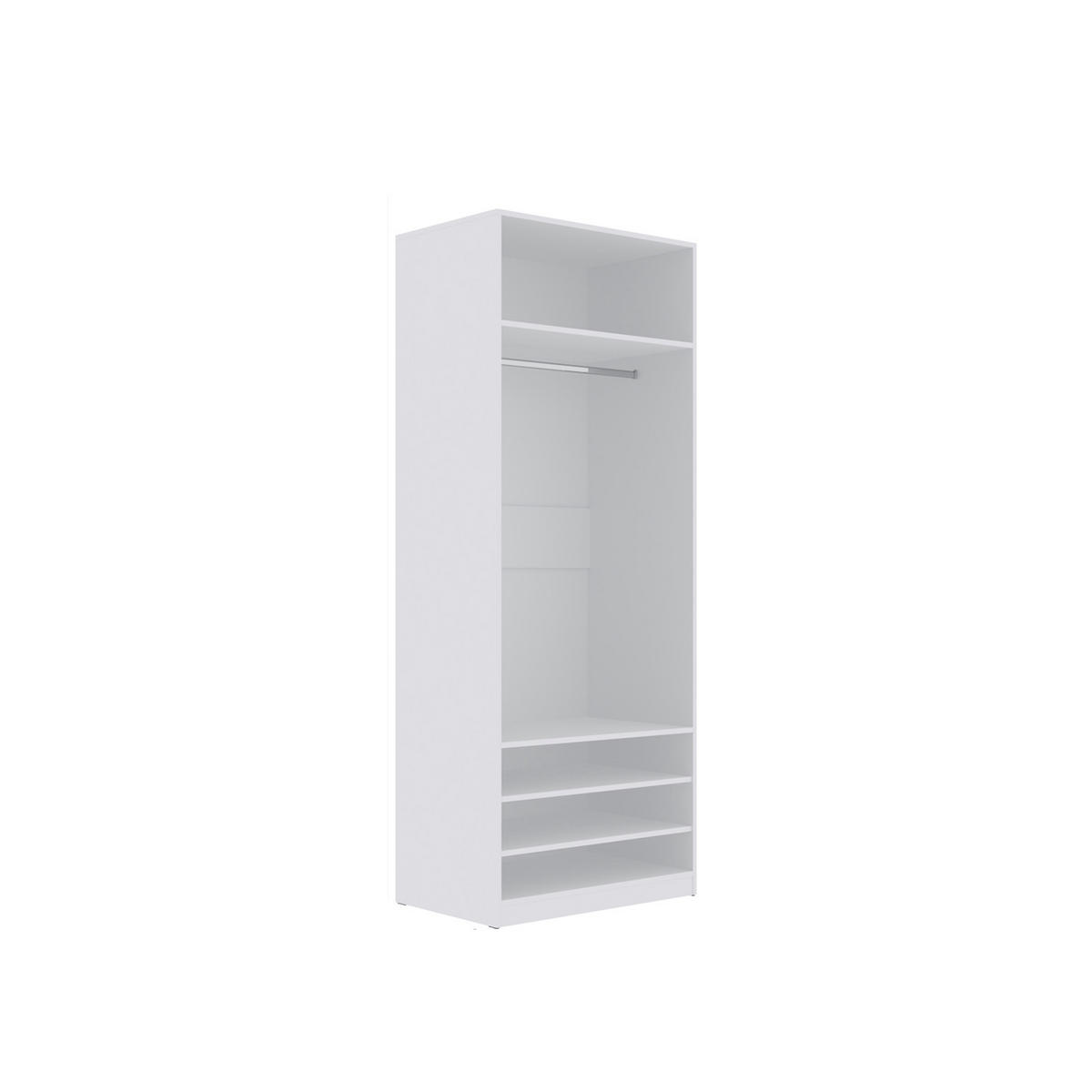 GARDEROBENSCHRANK OFFEN TRES W/B Weiß 180/206/51 cm - Weiß, Holzwerkstoff (180/206/51cm) - Marmex Möbel