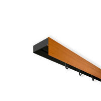 VORHANGSCHIENE SH, 1-läufig, Schiene schwarz, Blende 5 cm kirsch, 450 cm - Kirschbaumfarben, Kunststoff (4.7/1.7/450cm) - SN Deco