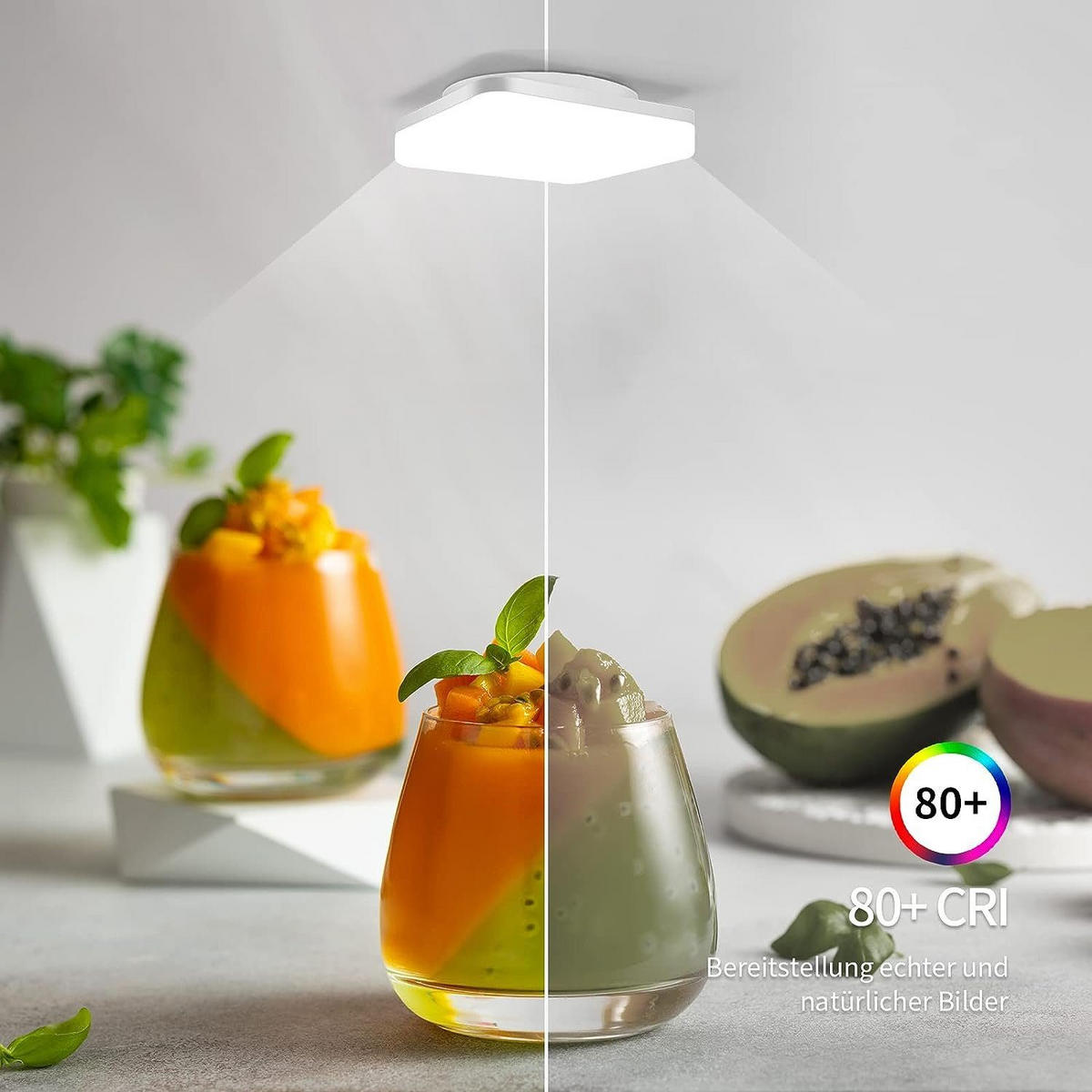 LED Deckenlampe 27/27/3.5cm - Weiß, Metall (27/27/3.5cm) - Nettlife