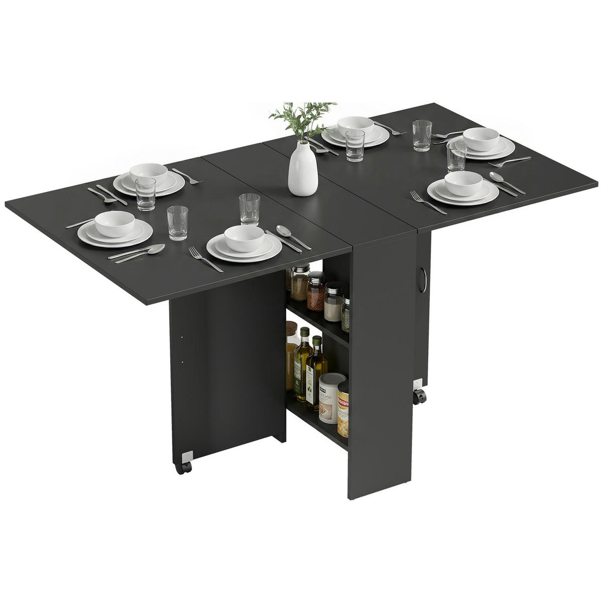 ESSTISCH Schwarz 1 Stück - Schwarz, Kunststoff (140/75/74cm) - GiPP
