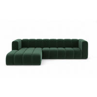 ECKSOFA L-Form Grand L 287 cm, Veloursstoff Salvador, Grün, Links - Grün, Holz (287/179cm) - Kaiser Möbel