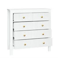KOMODA 79/39,5/80,5 cm s 5 zásuvkami a zlatými úchytkami, Bílá - bílá, kompozitní dřevo (79/80.5/39.5cm) - Redom