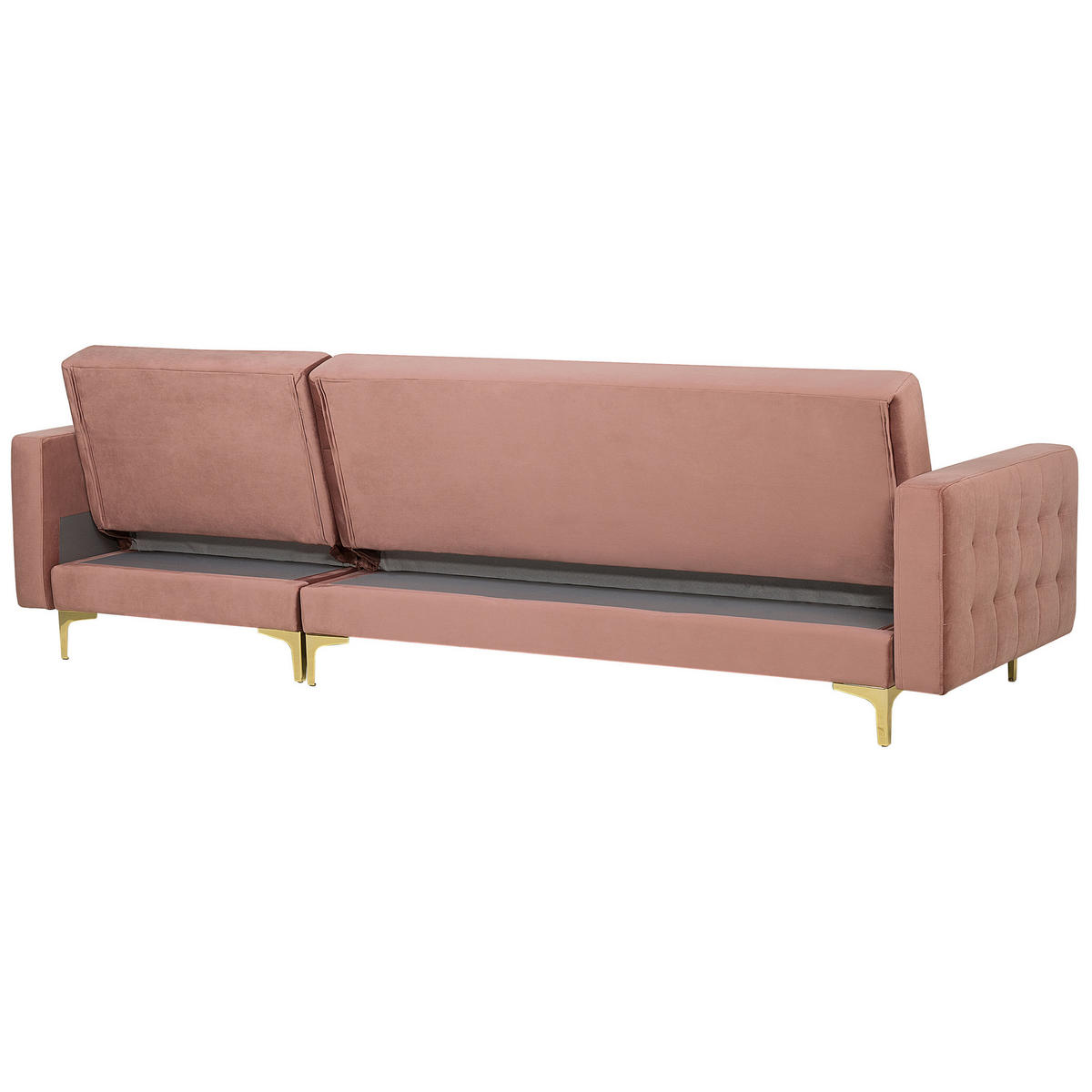 ECKSOFA Samtstoff Rosa rechtsseitig Aberdeen - Pink, Textil (267/168cm) - Beliani