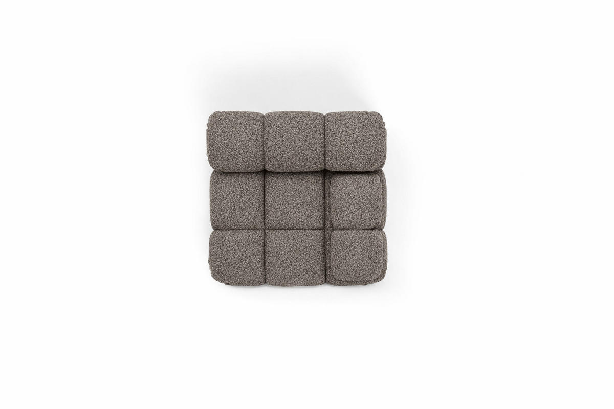 MODUL Seitlich, Für Modulares System, Stoff Abriamo, Braun, Rechts, Selia - Braun, Holz (95/70/95cm) - Kaiser Möbel