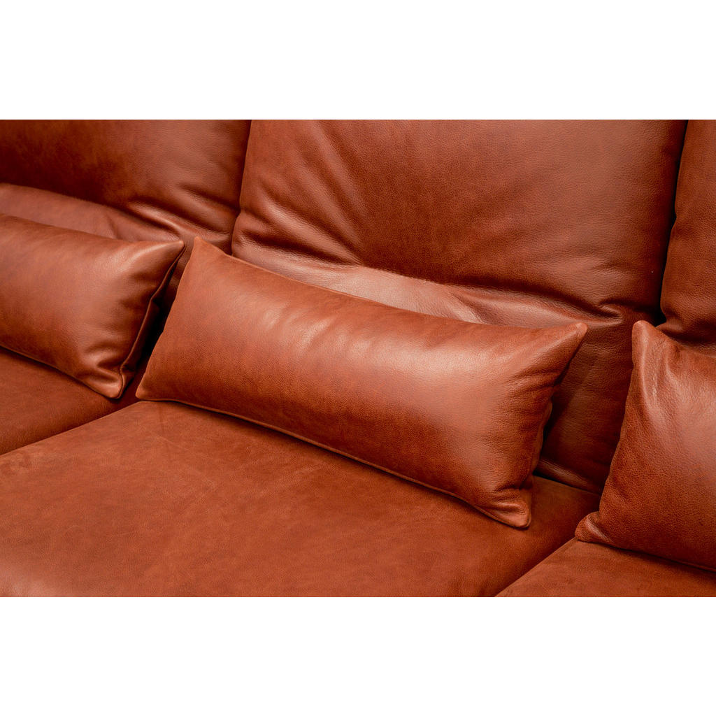 Thumbnail - Kawola Ecksofa, Rot, Leder, 3-Sitzer, Füllung: Schaumstoff, Ottomane links, L-Form, 297x168 cm, Wohnzimmer, Sofas & Couc...