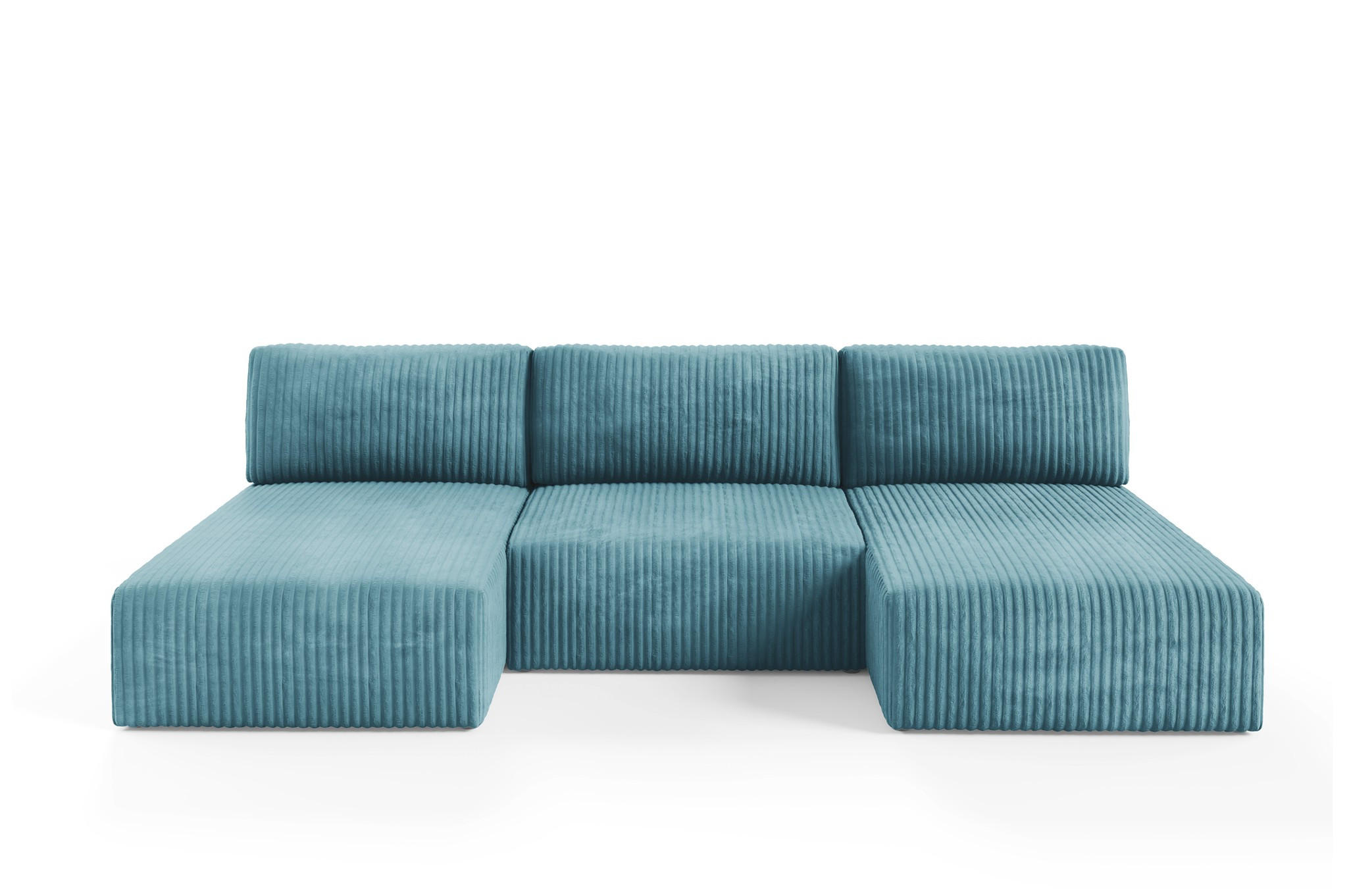 WOHNLANDSCHAFT Natalia - Blau, Holzwerkstoff/Textil (304/85/149cm) - Fun Möbel