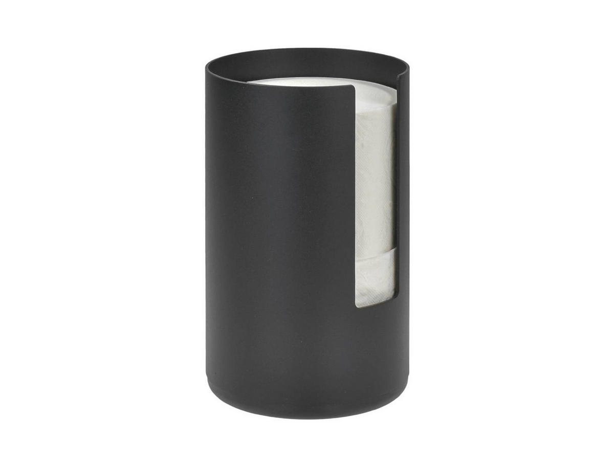 TOILETTENPAPIER-AUFBEWAHRUNG Rim schwarz wandhängend 13/21/13 cm - Schwarz, Metall (13/13/21cm) - Zone Denmark