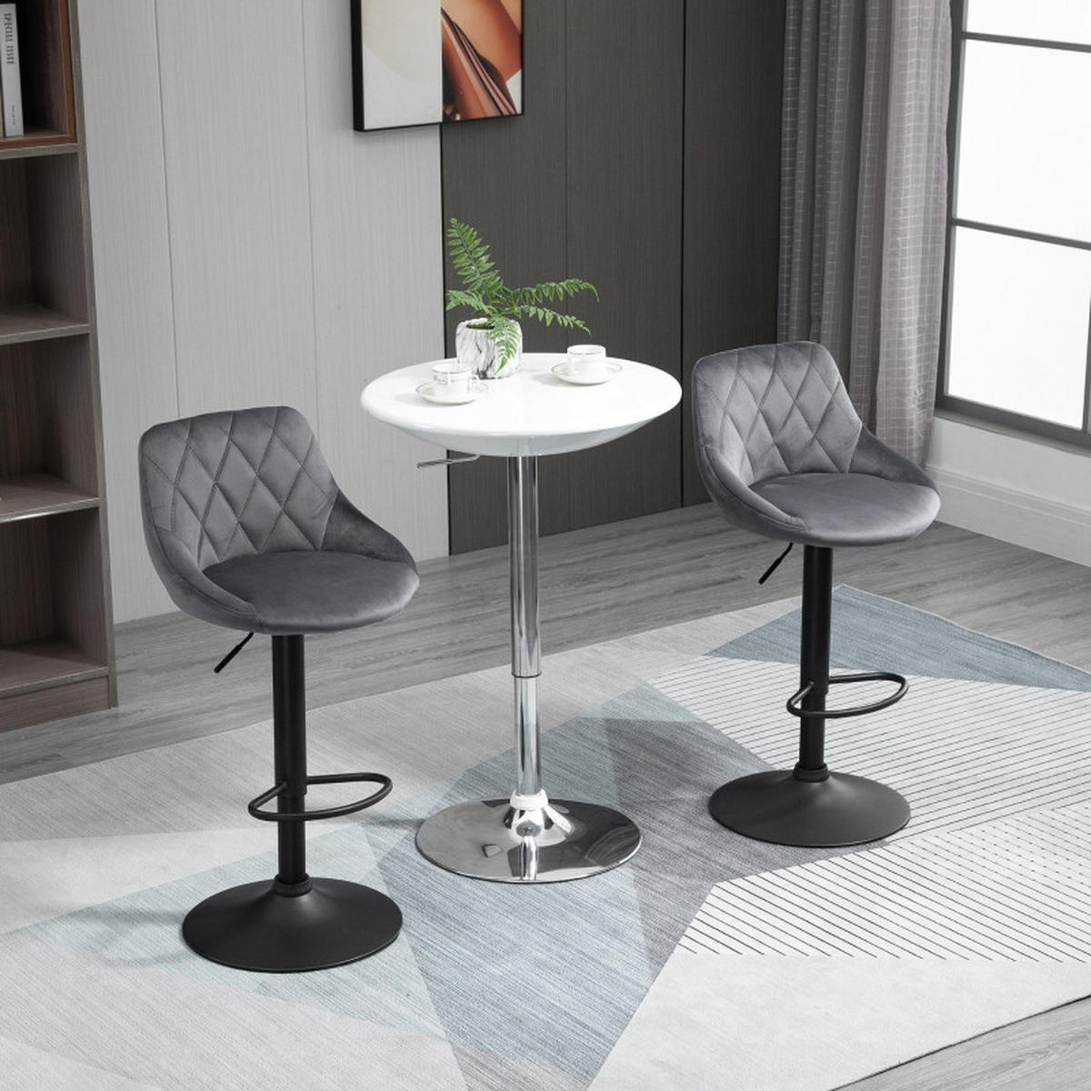 BARHOCKER DE-36058 2er Set höhenverstellbar drehbar Dunkelgrau - Dunkelgrau, Metall (46/104/48cm) - ComfortXL