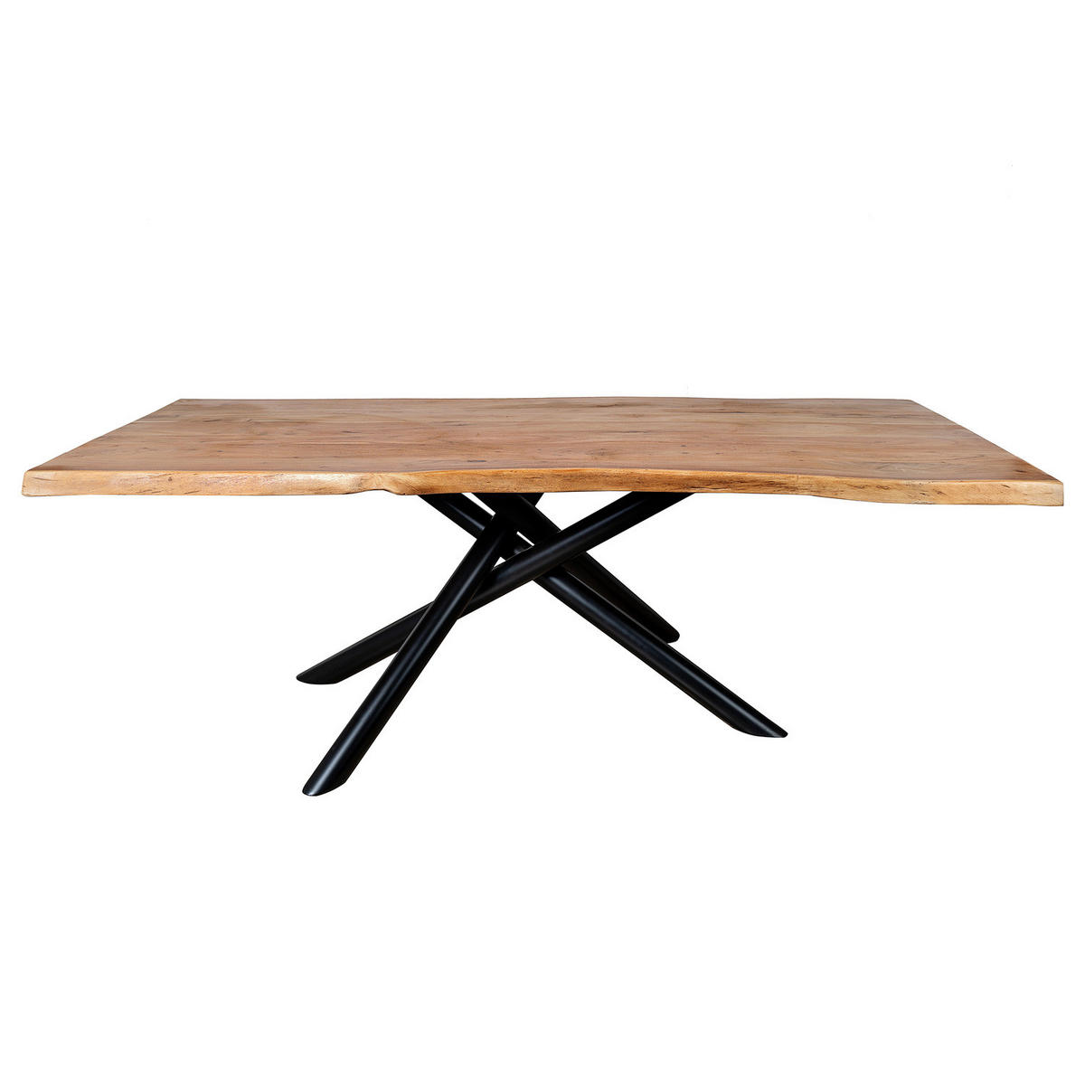 ESSTISCH - Schwarz/Akaziefarben, Holz/Metall (100/220/76cm) - home24