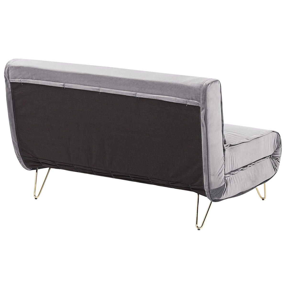 2-SITZER-SCHLAFSOFA Samtstoff Grau Vestfold - Hellgrau, Textil (130/81/78cm) - Beliani