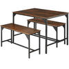 SITZGRUPPE Bolton,mit höhenverstellbaren Kunststofffüßen,Industrial Holz dunkel, rustikal - Rostfarben, Holz (130/75/100cm) - tectake