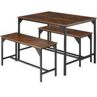 SITZGRUPPE Bolton,mit höhenverstellbaren Kunststofffüßen,Industrial Holz dunkel, rustikal - Rostfarben, Holz (130/75/100cm) - tectake