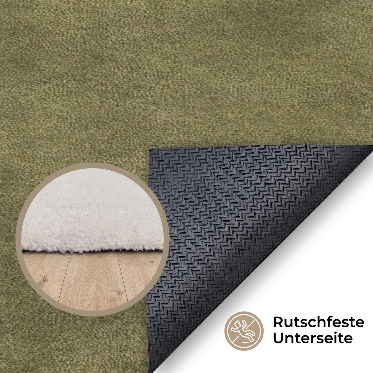 KOBERCE - Textúra - abstraktná - zelená - 140x200 cm - olivovozelená, textil/plast (140/0.4cm) - OnlyWow