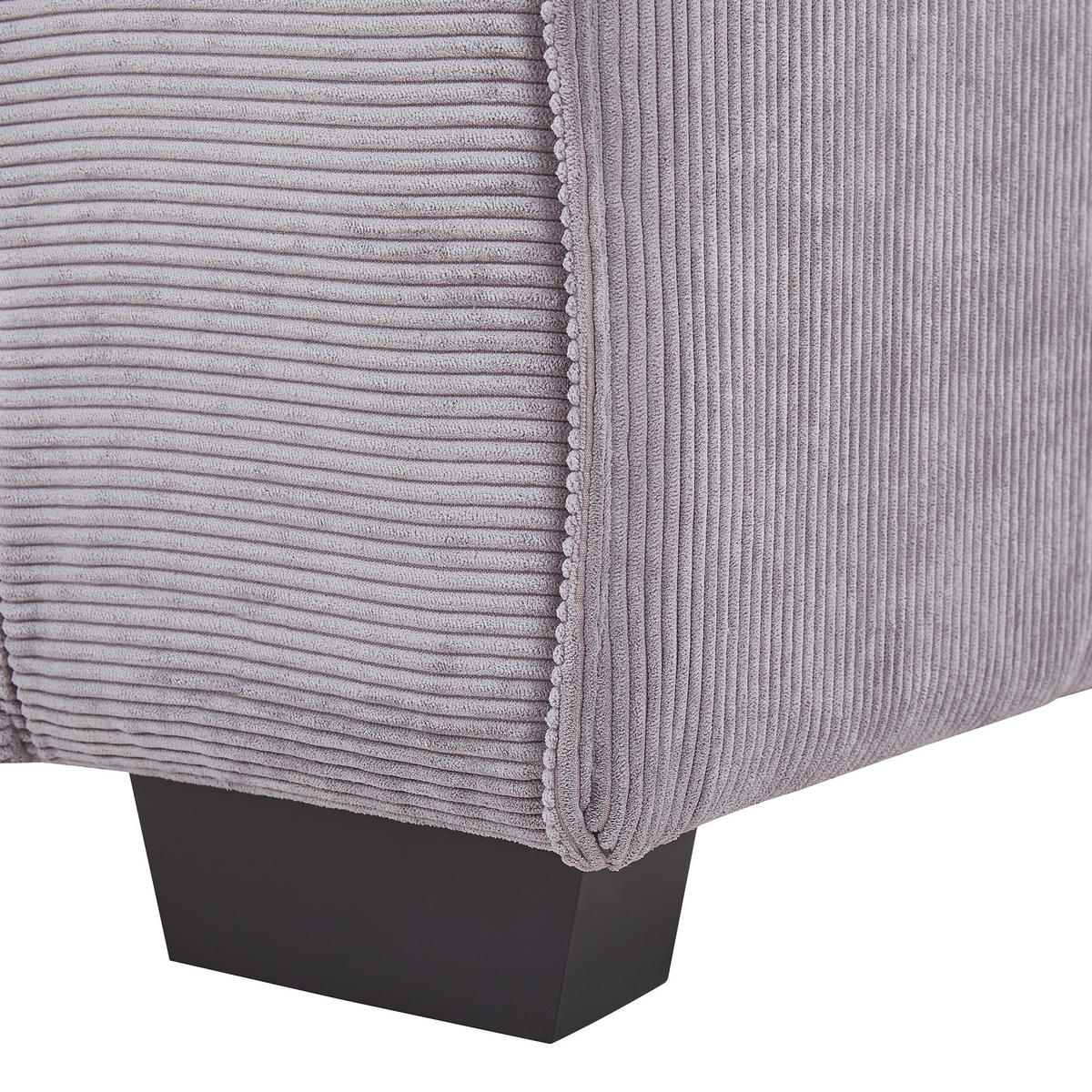 3-SITZER-SOFA Cord Hellgrau Viskan - Hellgrau, Textil (200/67/82cm) - Beliani