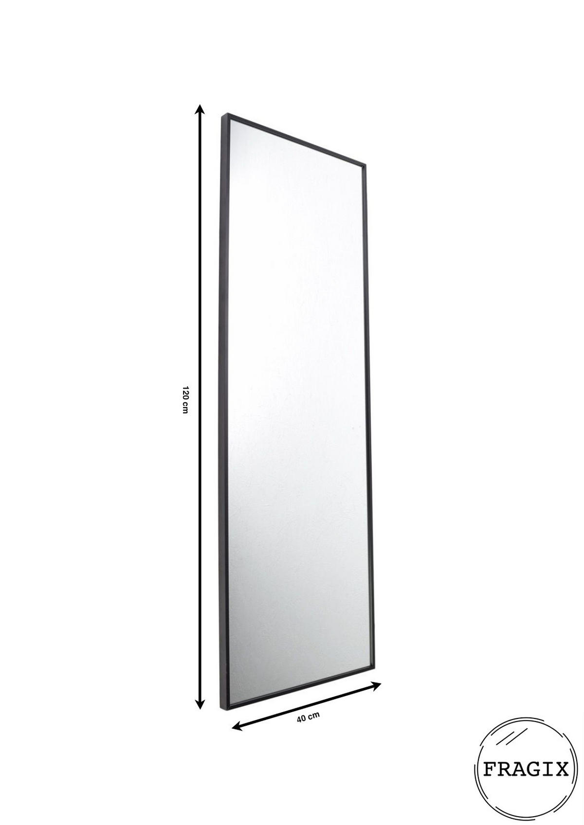 WANDSPIEGEL York Schwarz - Schwarz, Metall (40/120/4cm) - Fragix