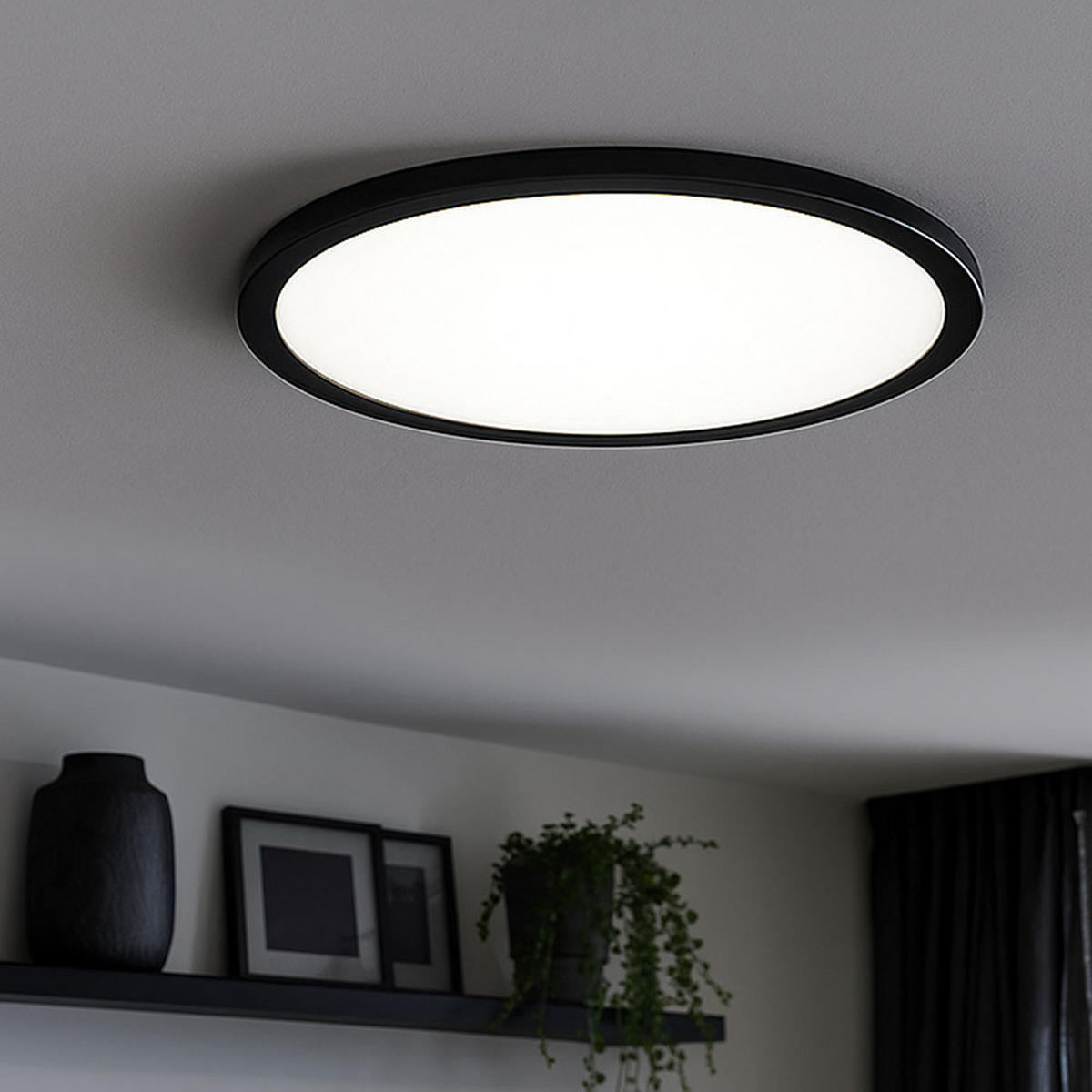 LED AUFBAU PANEL Schwarz - Schwarz, Metall (40/40/6.2cm) - Briloner