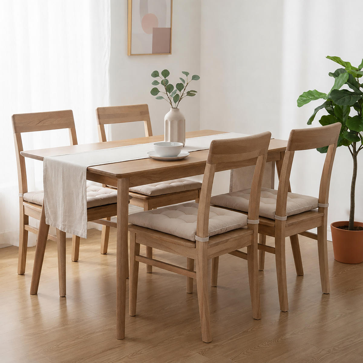 PERNIȚĂ Bej set-4-piese matlasată 40x40 cm - bej, material plastic/material textil (40/40/5cm) - Relaxdays