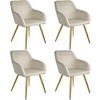 ESSZIMMERSTUHL 4er Set Marilyn 58 x 62 x 82 cm creme/gold - Goldfarben/Creme, Textil (58/82/62cm) - tectake