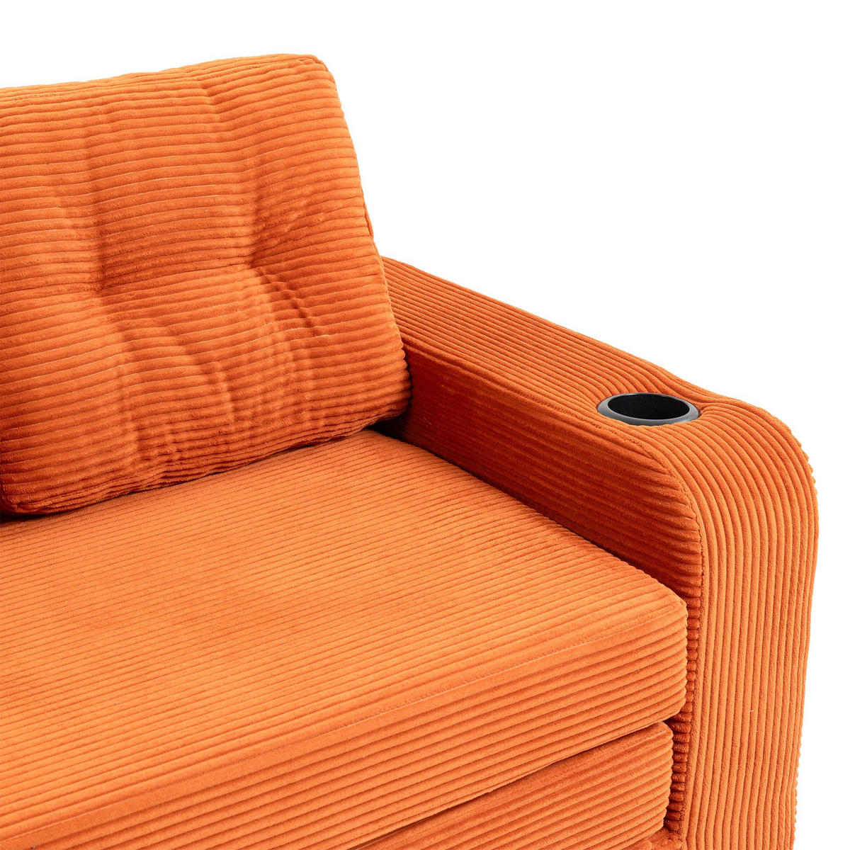 SCHLAFSOFA 2-Sitzer Sofa mit 2 Zierkissen,Lounge Sofa,Polstersofa,Cord,Orange - Orange, Textil (136/82.5/80cm) - LVHOM