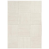 KURZFLORTEPPICH RELIEVO creme geometrisch 3D-Struktur 140/200 cm - Creme, Textil (140/200cm) - Tapiso