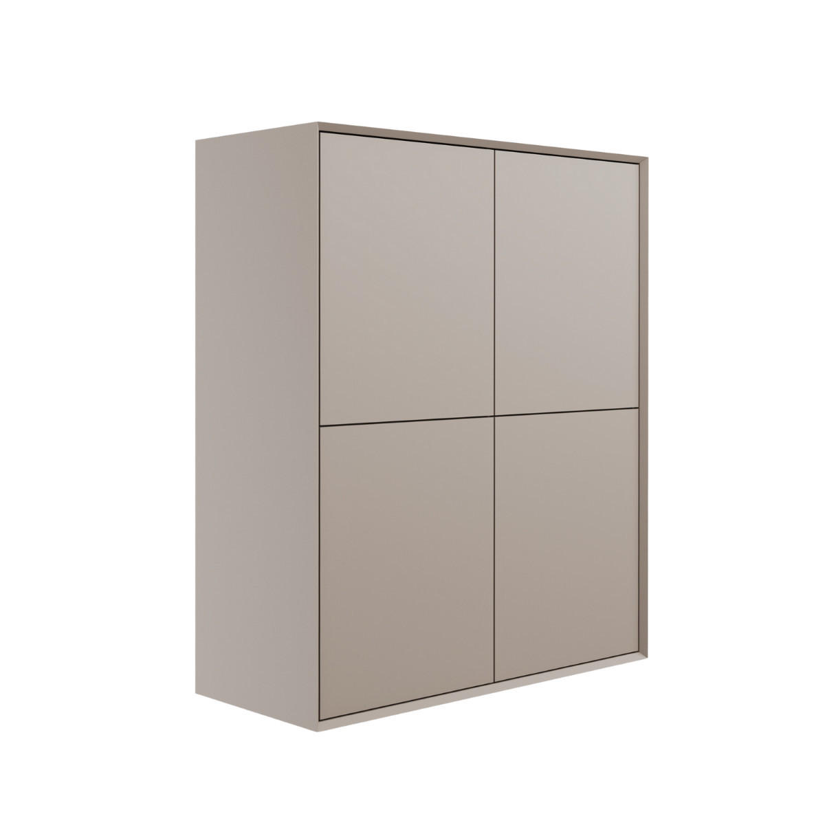 SIDEBOARD HOCH 4 türen 43/120/43 cm - Sandfarben, Holzwerkstoff (43/120/46.5cm) - Calicosy