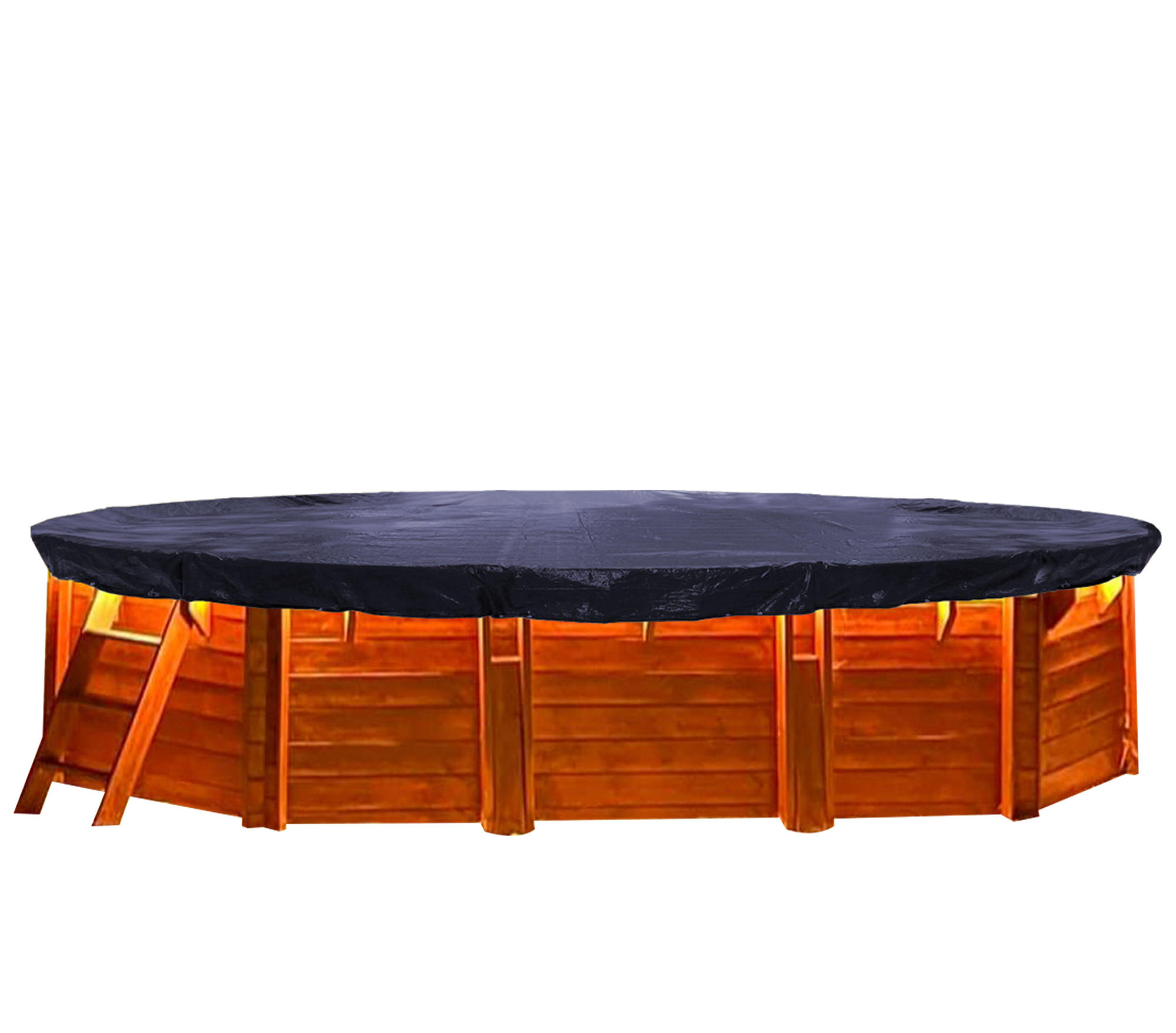 POOLABDECKUNG Oval Planenmaß 700x440cm Schwarz - Schwarz, Kunststoff (440/700cm) - QUICK STAR