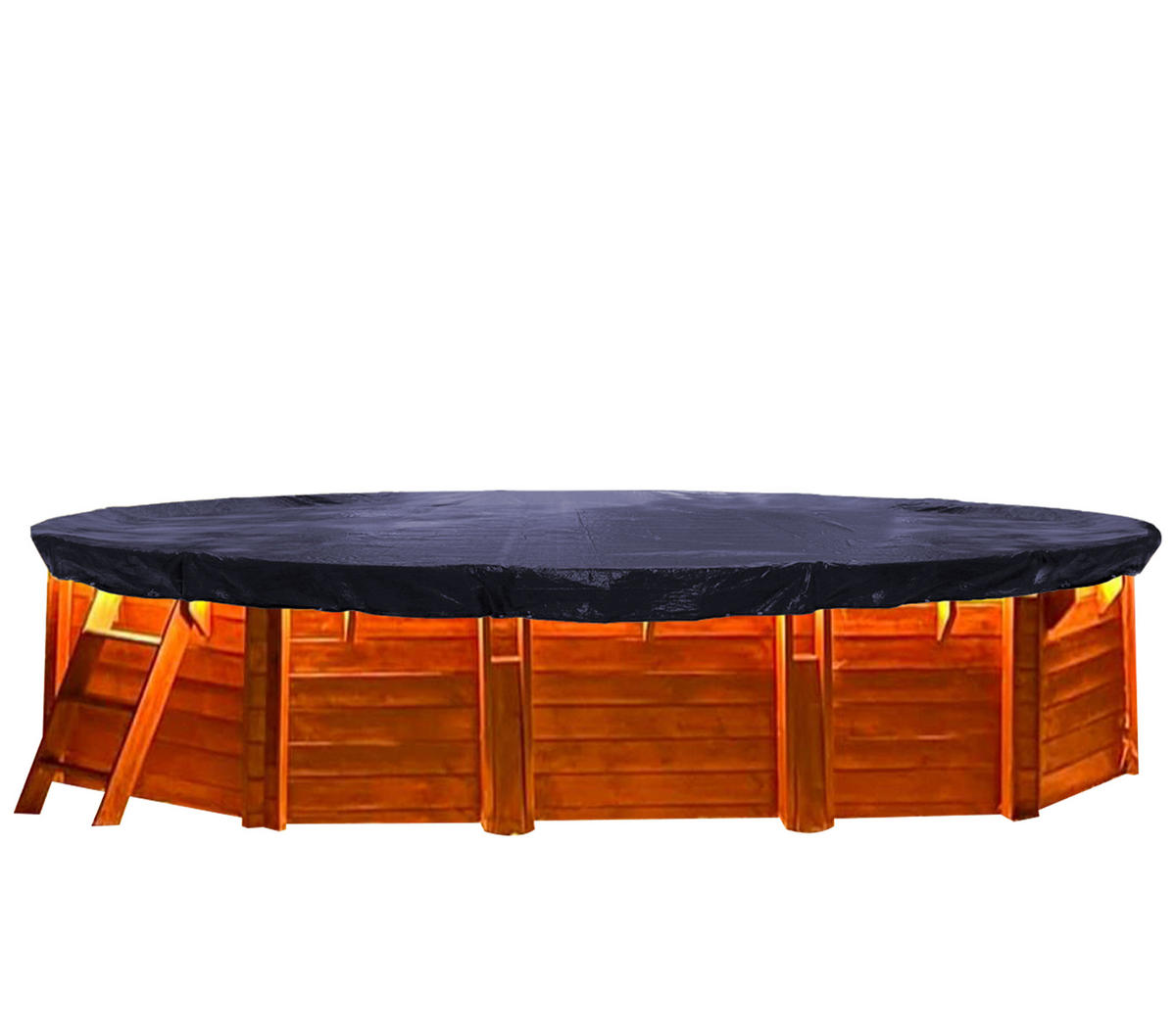 POOLABDECKUNG Oval Planenmaß 700x440cm Schwarz - Schwarz, Kunststoff (440/700cm) - QUICK STAR