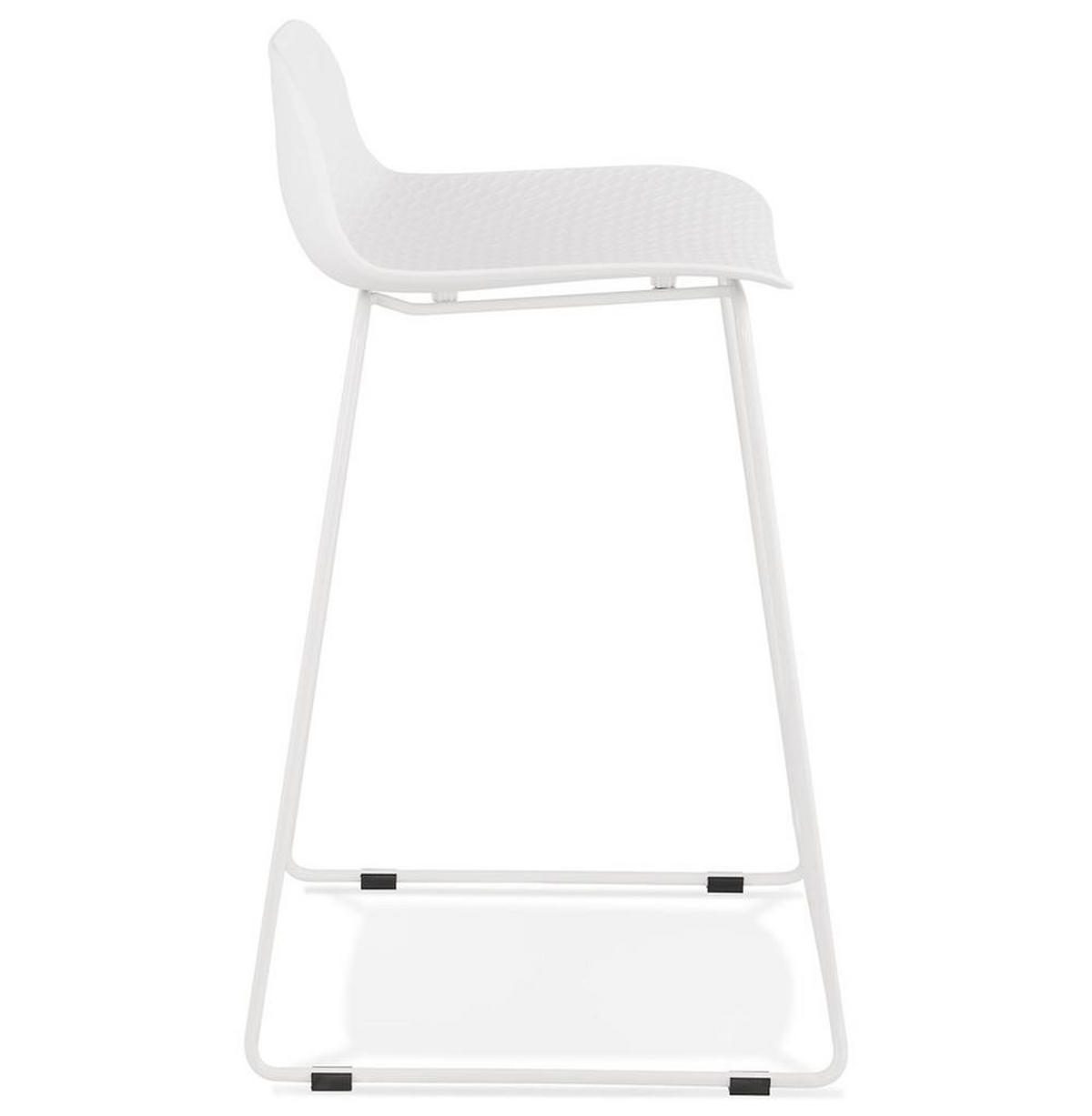 SITZHOCKER Kunststoff Metallgestell Sitzhöhe 66cm Industriedesign JORALI MINI, Weiß 48x53x85 cm - Weiß, Kunststoff/Metall (48/85/53cm) - KADIMA DESIGN