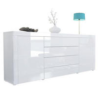 SIDEBOARD La Paz Weiß Hochglanz / Weiß Hochglanz - Weiß Hochglanz, Holzwerkstoff (167/72/35cm) - Vladon