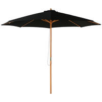 SONNENSCHIRM DE-05592 Aus Holz, Seilzug Schwarz - Schwarz, Holz (300/300cm) - ComfortXL