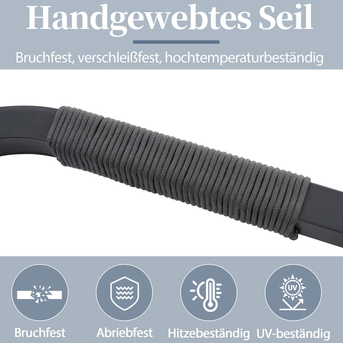 GARTENMÖBEL-SET 240/183/83 cm grau aus Stahl und Polyester für bis zu 6 Personen - Grau, Metall - OKWISH