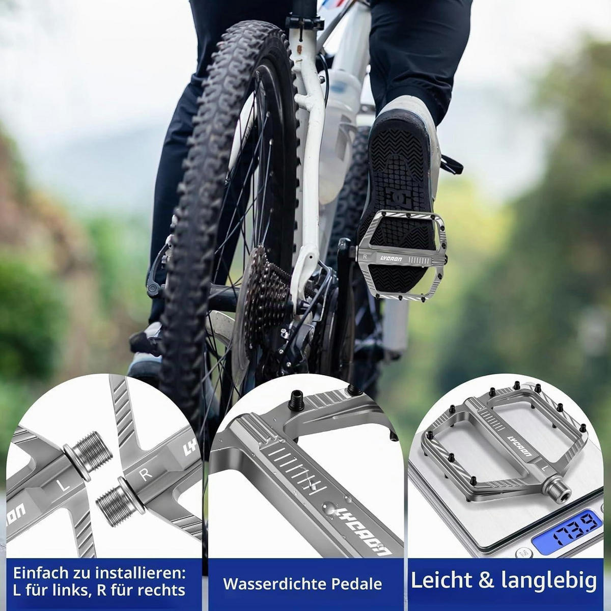 FAHRRADPEDALE Aluminiumlegierung Grau - Grau, Metall (1.1/1.5/11cm)