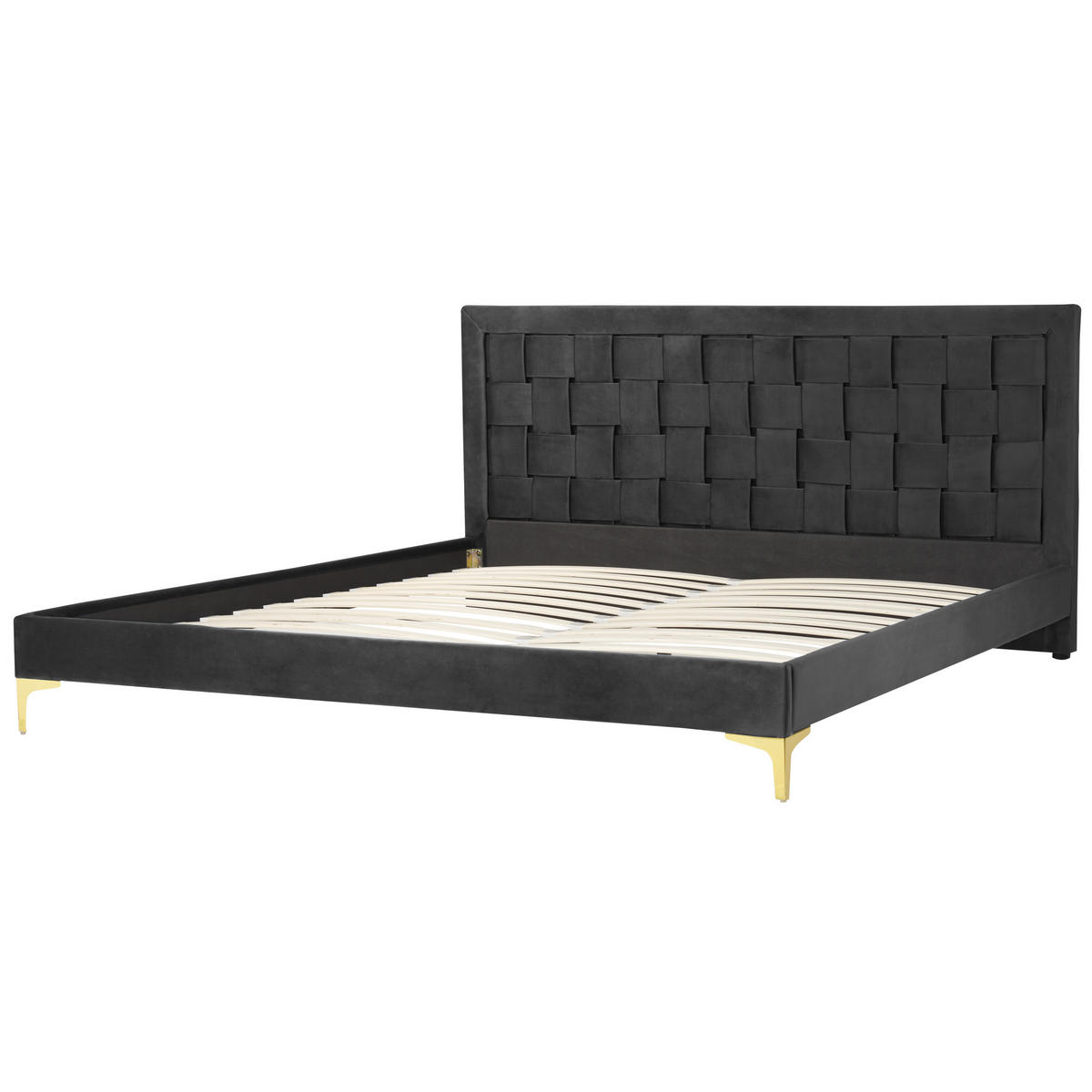 DOPPELBETT 180/200cm Schwarz Limoux - Schwarz, Textil (180/200cm) - Beliani