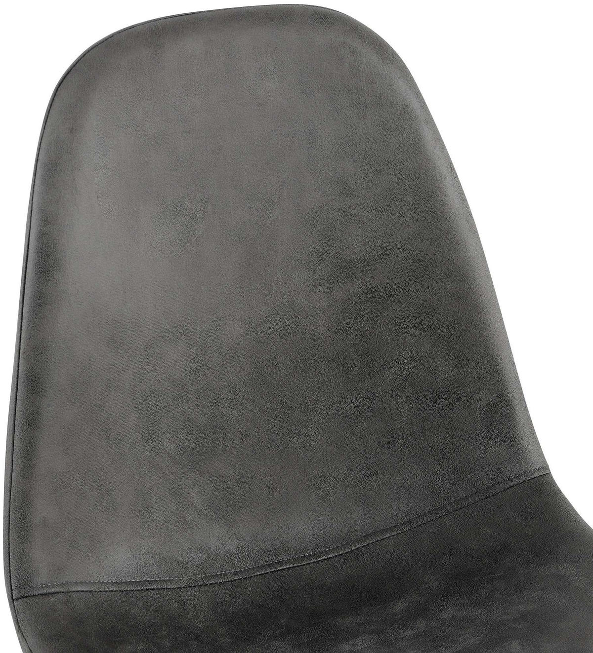 STUHL 4er Set Lederlook Schwarz - Schwarz, Textil/Metall (44/88/51cm) - CLP