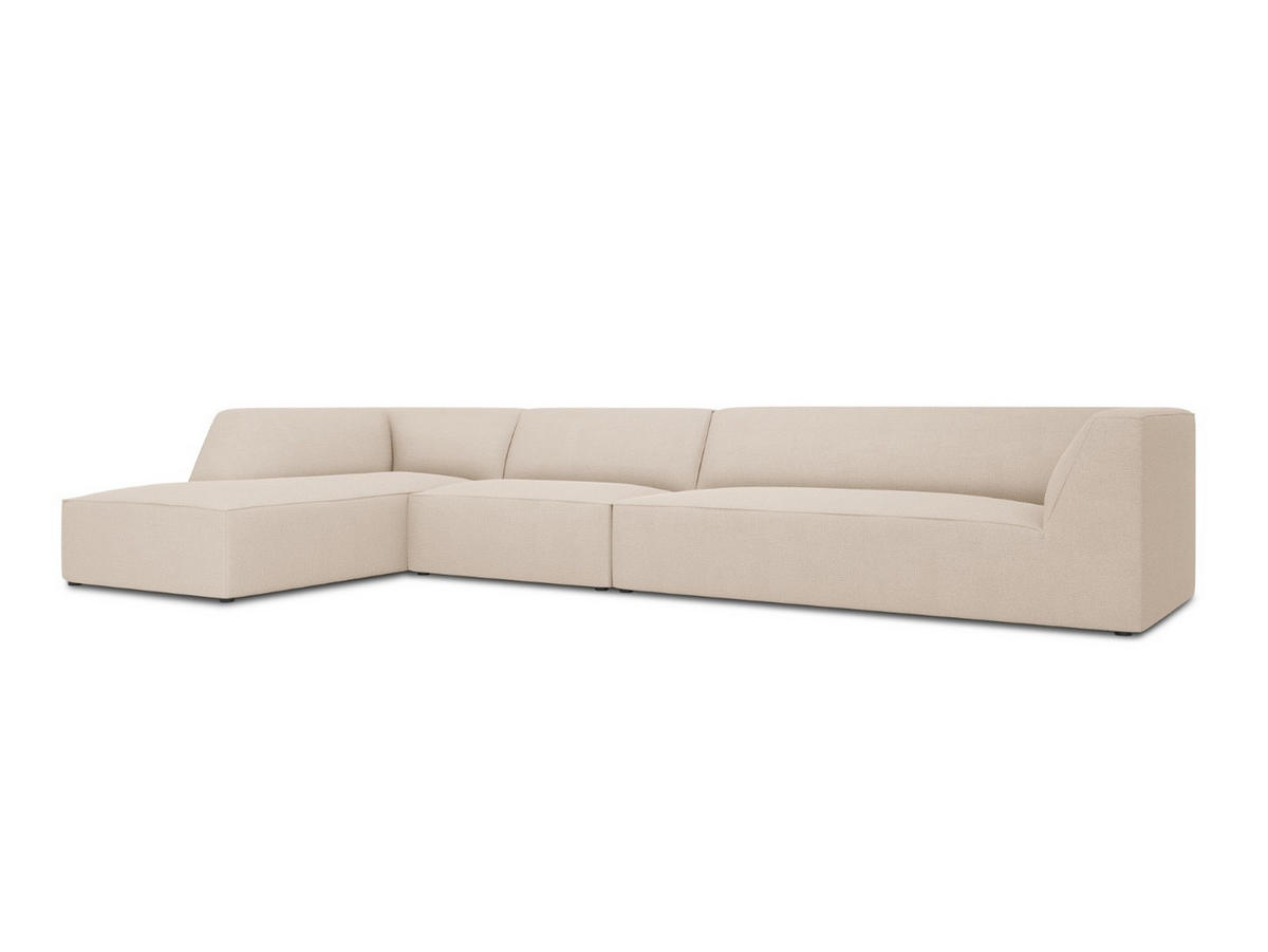 ECKSOFA links Ruby aus strukturiertem Stoff beige 5 Sitzplätze - Beige/Creme, Textil (180/366cm) - Micadoni