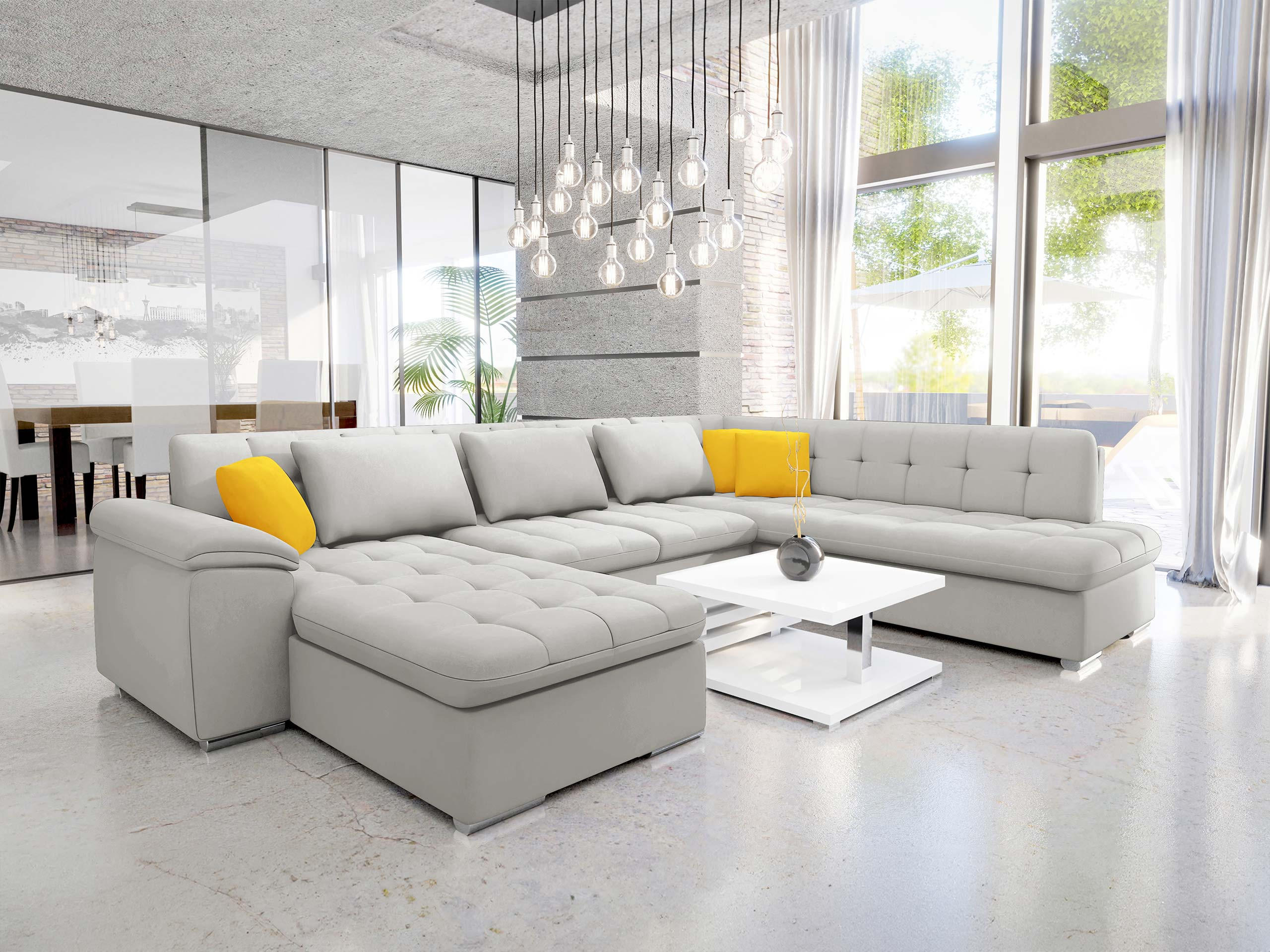 WOHNLANDSCHAFT Niko Bis Premium, Seite: Links - Hellgrau, Holz/Textil (348/76/205cm) - MIRJAN24