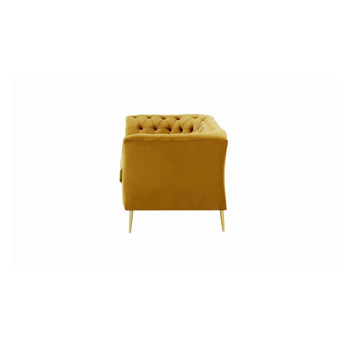 2,5-SITZER-SOFA Chesterfield Modern-Velluto 8 - Gelb, Holz/Textil (209/74/80cm)