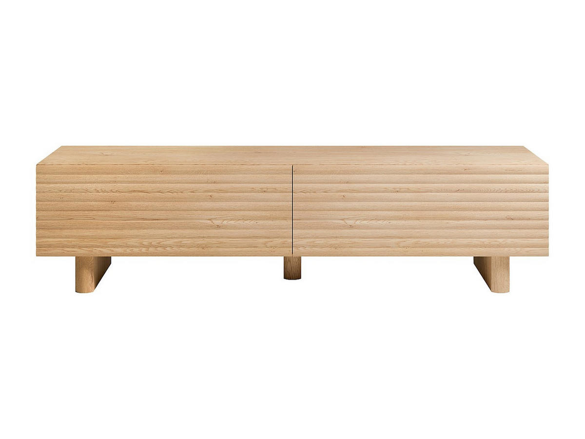 TV-MÖBEL mit 2 Türen - MDF - 180 cm - Holzfarben - LUDIMA - Naturfarben, Holz (180/46.1/36.8cm) - Vente-Unique