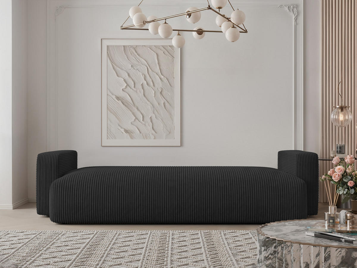 SCHLAFSOFA PIANO mit Bettkasten, Anthrazit - Anthrazit, Textil (246/79/93cm) - Idohome